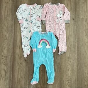 LIKE NEW Gerber Baby Girl One Piece Footies - 6-9 months